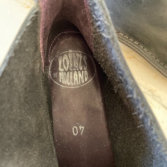 Loints of Holland Ankle Boot Black with Purple Zip Sz 40 - Picture 4 of 6